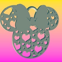 minnie ratón corazones orejas disney ornamento corazón 3d print model - Mito3D