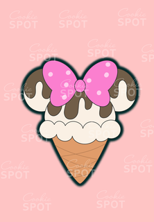 minnie mouse ice cream cone cookie cutter 3d print model - Mito3D