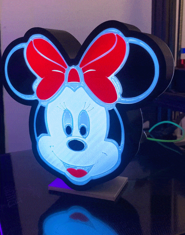 minnie mouse lamp decoration led 3D print model - Mito3D