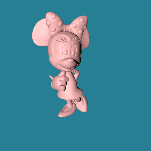 minnie imprimante jeu figura art silhouette alta 3d de la souris 3D print model - Mito3D