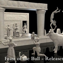 minoico palacio banquete 12 figura conjunto juego miniaturas mesa ttrpg rpg histórico 32mm dnd minis cifras 3d print model - Mito3D