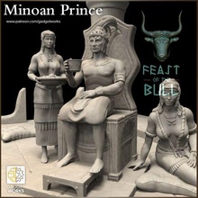 minoan palace nobles - 3 figure set game miniatures tabletop ttrpg rpg historical 32mm dnd minis figures 3d print model - Mito3D