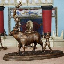 minoan palace performers - 5 figure set including bull game miniatures tabletop ttrpg rpg historical 32mm dnd minis figures 3d print model - Mito3D