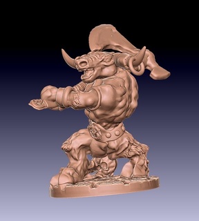 Minotauro hacha dnd pionero mesa juego azar rpg hackear feroz divertido único 3d print model - Mito3D