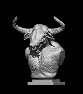 minotaur bust Game dnd games miniatures tabletop toy sculpture zbrush 3d print model - Mito3D