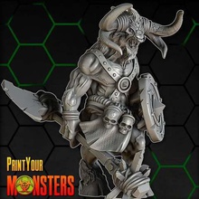 minotaur bust full my patreon game games warhammer 40k wargaming monster miniatures miniature dnd creature board boardgames boardgame 3d print model - Mito3D