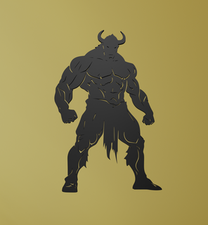 minotaur wall art laser cutting wallart artwork greek mythology labyrinth beast mythical creature legend bull ancient greece monster crete silhouette 2d design 3d print model - Mito3D