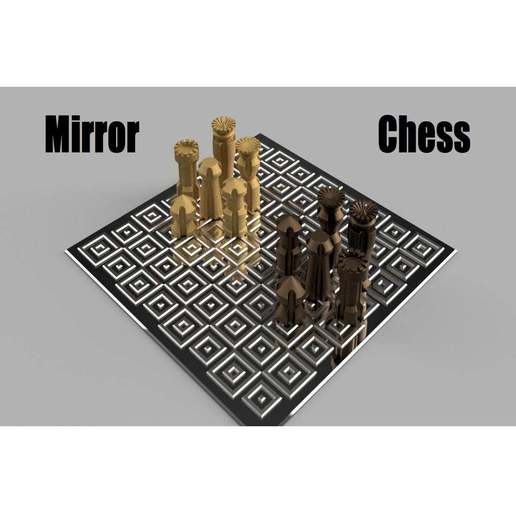 mirror chess echiquier miroir game 3D print model - Mito3D