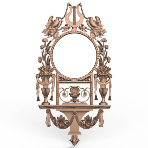 mirror decoration renaissance art 3D print model - Mito3D