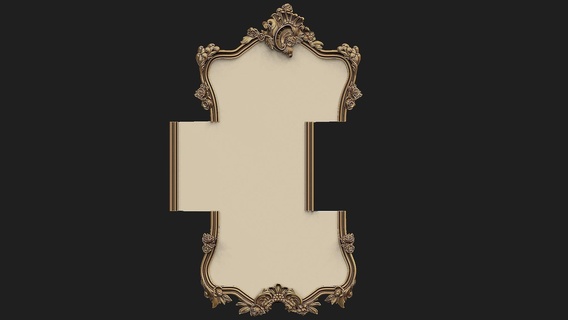 mirror luxury carved antique decoration 3d print model - Mito3D