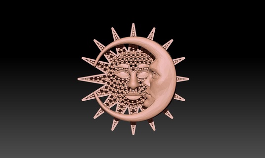 mirror sun necklace Jewelry 3d print model - Mito3D