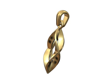 mirrored leaf pendant bail charm 3d print model Jewelry leaves twisted jewelry printable gold silver bracelet fashion jewellery geometric minimalist necklace pattern 3d print model - Mito3D
