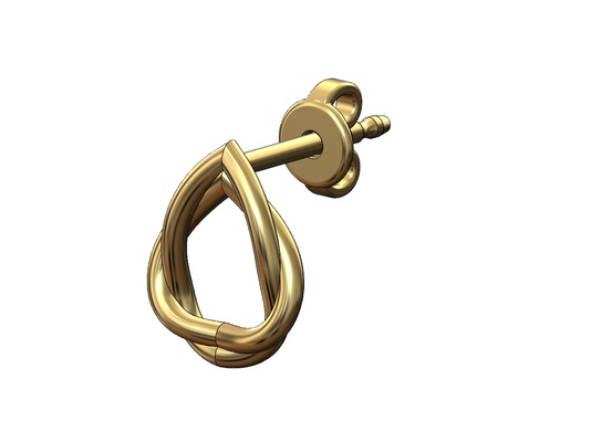 espelhado fio amêndoa pera modelado viga brinco 3d impressão modelo trançado corda torcido joalheria imprimível moda ouro prata jóias minimalista simples trança 3d print model - Mito3D