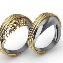 misr la joyería de voronoi anillo los anillos haga doble dúo 3d print model - Mito3D
