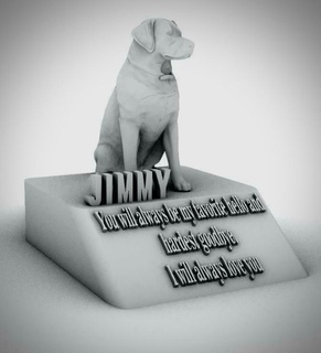 manquer chien art dog imissyou latedog jimmy love cute 3d print model - Mito3D