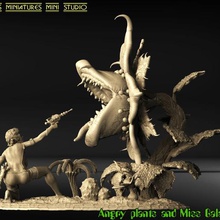 miss galactic angry plants art woman statuette sculptures 3d print model - Mito3D
