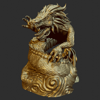névoa Dragão dragões tampo mesa chinês nuvens ataque monstro esculpir masmorra criatura presa jogos dados arma serpente 3d print model - Mito3D