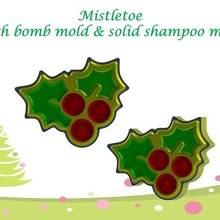 mistletoe mold bath bomb solid shampoo molds mould press christmas 3d print model - Mito3D