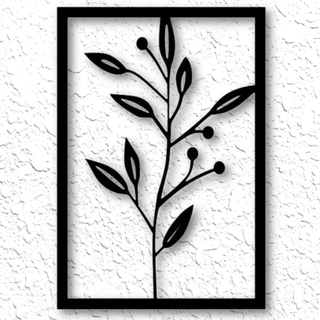 vischio rametto telaio parete arte pianta arredamento 2d fiore germoglio giardino ramo impostato 2dart Basso poli casa 3d print model - Mito3D