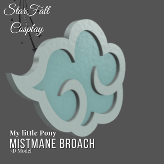 mistmane broach Fashion my little pony mlp friendship is magic pillars of equestria 3d print model - Mito3D