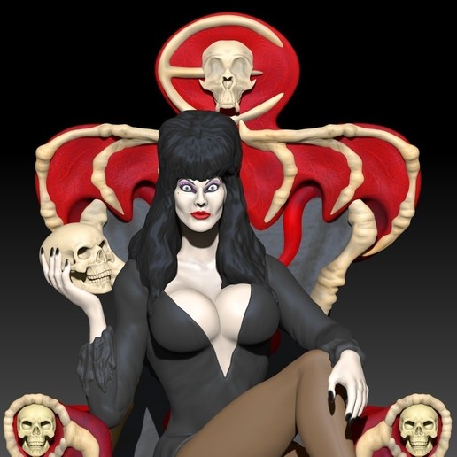 amante escuro a arte elvira horror rainha 3D print model - Mito3D