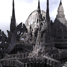 mistress evil castle city kitbash 3d print model - Mito3D