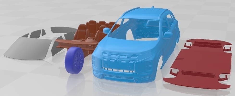 mitsubishi asx yabancı spor 2020 yazdırılabilir araba yuva ölçülü tamiya rc miniz hobi mikro döküm 3d print model - Mito3D