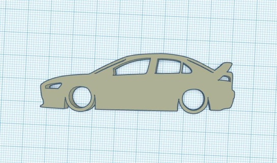 mitsubishi lancer evo 10 silhouette car 3d print model - Mito3D