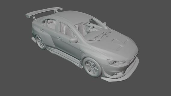 mitsubishi lancer evo x mistsubishi lancer evo x evoution 2013 2015 custom sports sedan car vehicle toy 3d print  3d print model - Mito3D
