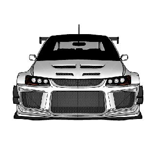 mitsubishi lancer evolution supercar auto cars car motorsport suvs traffic police crossovers rally sedans tuning derby races prototype 3d print model - Mito3D