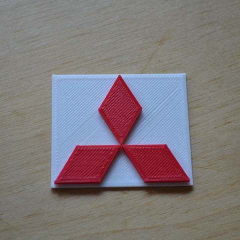 mitsubishi logo art segni loghi segno marca auto 3D print model - Mito3D