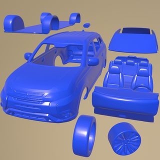 mitsubishi outlander 2019 printable car separate parts Game body slot 1-10 scalextric tamiya rc miniz crawler kyosho axial traxxas micro 3d print model - Mito3D