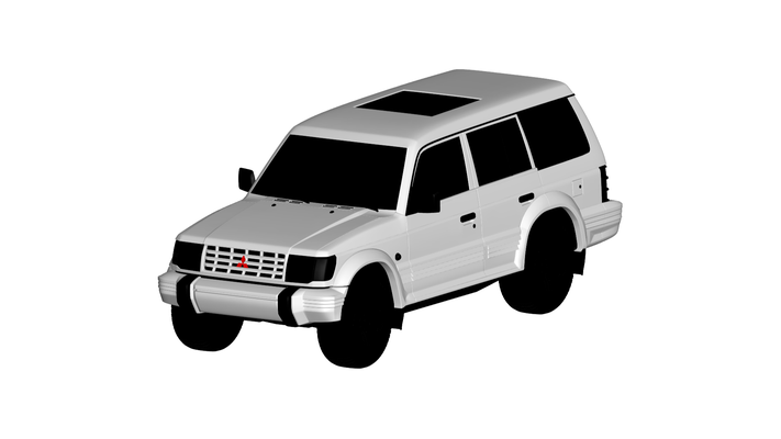 mitsubishi pajero 1990 oyun mazda araba oto araç otomobil ulaşım rc ar vr hazır artırılmış gerçeklik gerçek car3d 3d print model - Mito3D