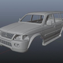 Mitsubishi pajero sport 1996 rc corps 1 8 imprimable taxi militaire russe camion SUV off road 3d print model - Mito3D