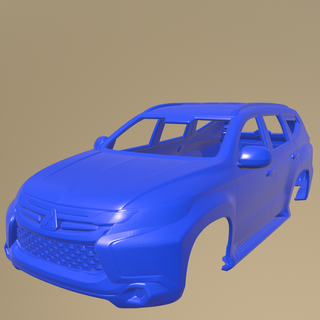 mitsubishi pajero sport th 2019 printable car body slot 1-10 separate parts scalextric tamiya rc miniz crawler kyosho axial traxxas micro 3d print model - Mito3D