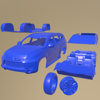 mitsubishi pajero deporte 2019 imprimible coche vehiculo separar partes cuerpo espacio 1 10 scalextric Tamiya rc miniz tractor kyosho axial traxxas micro 3d print model - Mito3D
