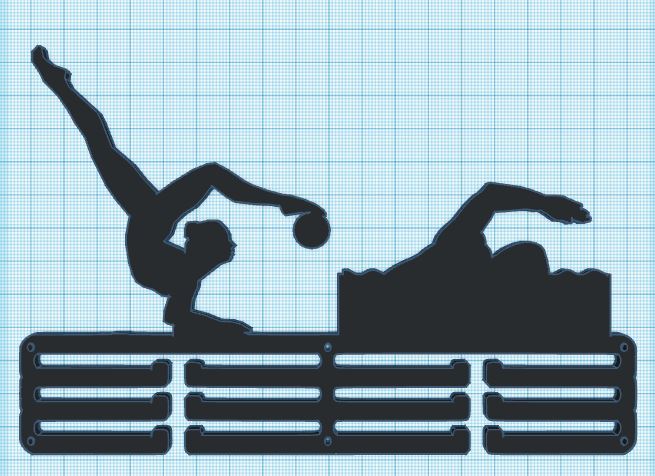 gemischt Medaille aufführen rhythmisch Gymnastik Schwimmen v20 Halter Unterstützung Tabelle Skating künstlerisch Laufen Leichtathletik 3D print model - Mito3D