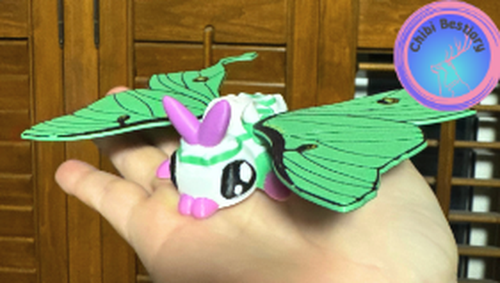 mixnmatch luna motte kommerziell niedlich tier kreatur artikuliert flexi schlüsselbund schmuck no unterstützung mehrfarbig ams kunst spielzeug kumpel 3d print model - Mito3D