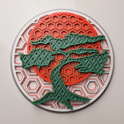 miyagi dimensional mosaico arte karatê criança cobra kai 3d print model - Mito3D