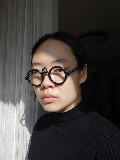 mizu's glasses blue eye samurai twice foldable cosplay props diy spectacles 3d print model - Mito3D