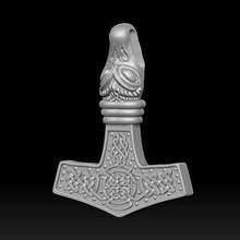 mjolnir tor thor pedant jewelry jewel god design silver runes viking amulet celtic knot hammer celts mythology norse pendants 3d print model - Mito3D