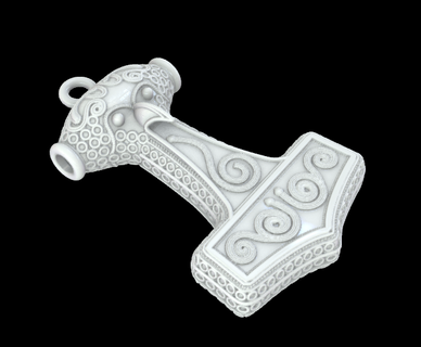 mjolnir colgante pendiente martillo Thor collar nórdico Dioses Dios mitología asgard 3d print model - Mito3D