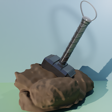 mjolnir thor's hammer rock art thor land marvel super hero 3d print model - Mito3D