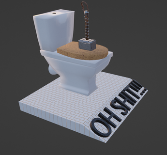 mjolnir toilet thor mjolnir hammer thor'shammer toilet funny  3d print model - Mito3D