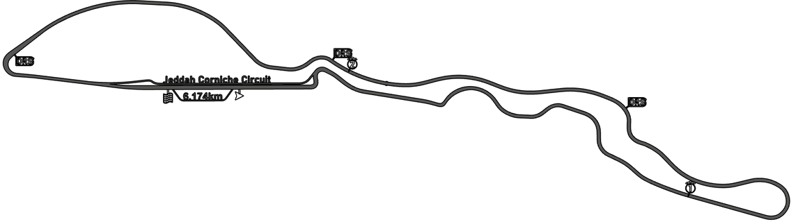mjs2210 f1 Jeddah circuito 3d impresión carrera pista 2023 car carreras formula1 formula 1 fórmula 3d print model - Mito3D
