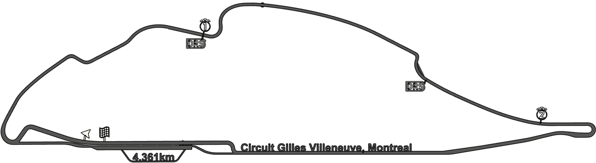 mjs2210 f1 Montreal circuito 3d impresión carrera pista 2023 car carreras formula1 formula 1 fórmula 3d print model - Mito3D