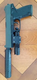 mk23 stti airsoft lampe adaptateur Jeu mk 23 réplique m4 ak pistolet silencieux srs paintball Marui 3d print model - Mito3D