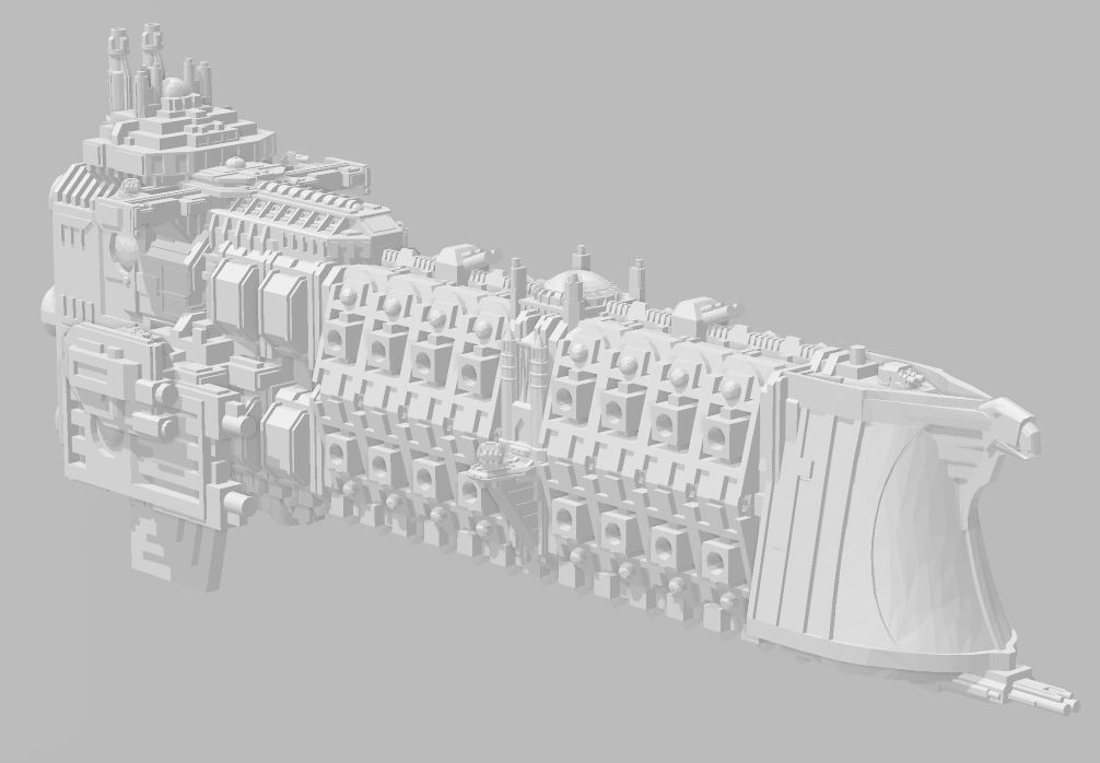 mk2 egemen sınıf kruvazör teklifler bfg savaş filosu gotik gemi imparatorluk 3D print model - Mito3D