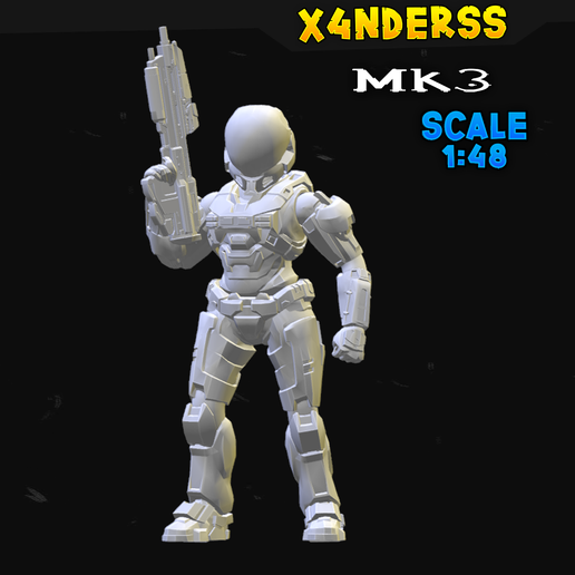 mk3 espartano Knox aréola alcance infinito miniatura 3d impressão pronto jogos guerra miniaturas modelo Customizável posivel costumização construir impresso 3D print model - Mito3D