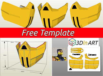 mk4 scorpion gratuito scorpione mk hanzo hasashi pepakura papercraft dop PDF 3dinart 3d print model - Mito3D